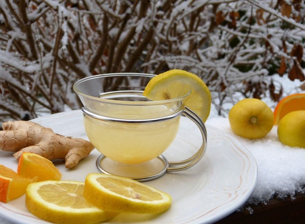 Τσάι λεμονιού με βάση τζίντζερ για δραστικότητα